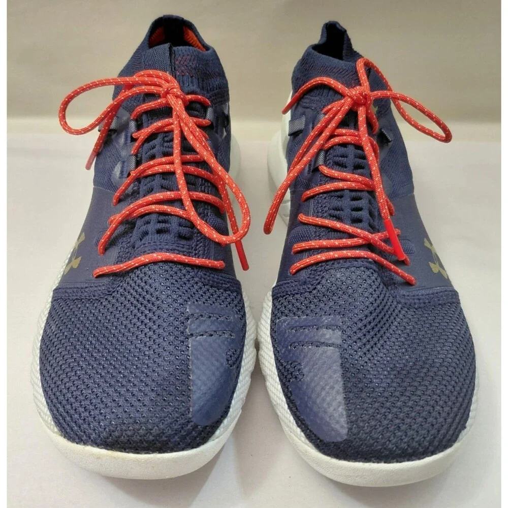 Under Armour HOVR Project Rock 2 Training Size 8 Blue Gold Gym Sneakers